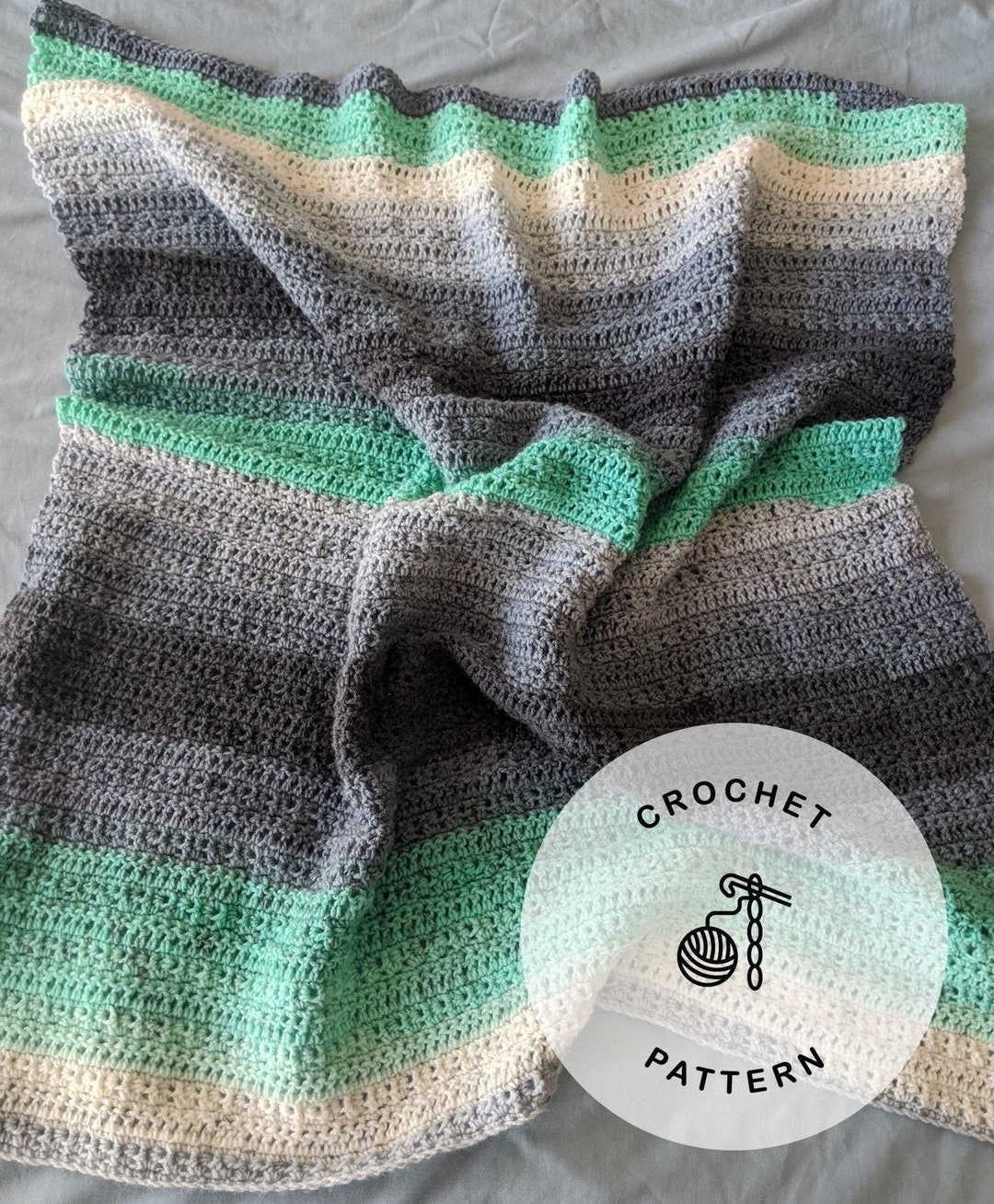 Easy Crochet Lap Blanket Pattern, Crochet Afghan Pattern, Instant