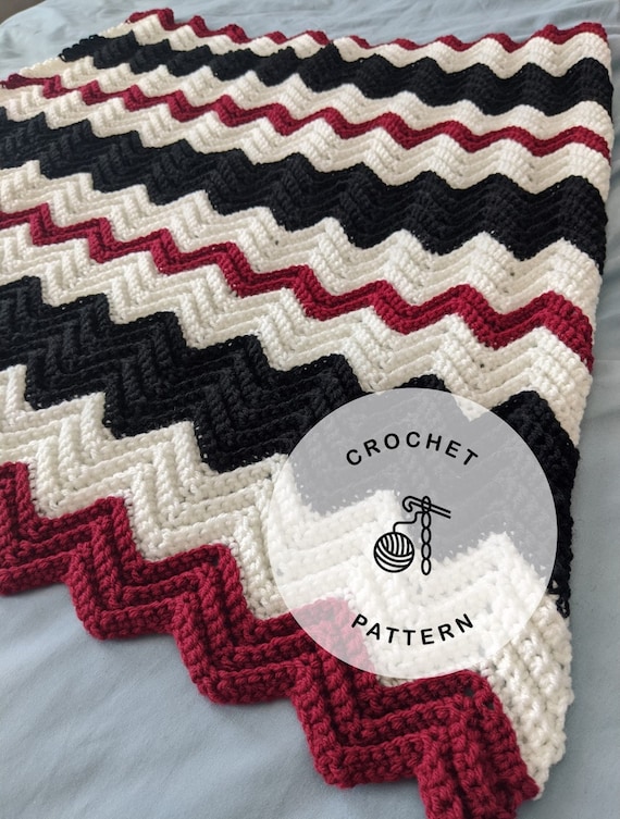 Ridged Chevron Afghan Pattern, Crochet Pattern, Instant Download