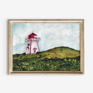 Impresión de faro de 5 x 7 pulgadas / Arte mural de la Isla del Príncipe Eduardo