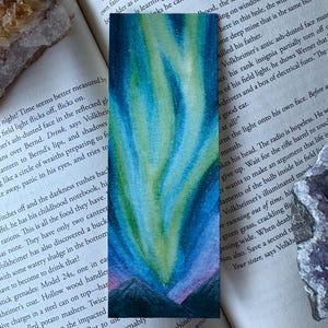 Northern Lights Bookmark / Watercolour Art