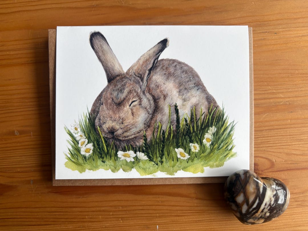 Spring Watercolour Rabbits Watercolour Spring Rabbit / Easter Card, Mother’s Day Card - Etsy