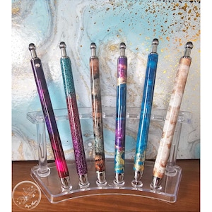 Stylo fait main de luxe marbré personnalisé. Crayon résine/époxy pour soi, pour votre entreprise ou offrir en cadeau.