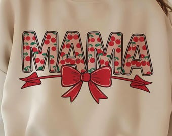 Mama Coquette Cherry Png, Cherry Bow Mama PNG, Coquette Cherries Png Mothers Day, Summer Mama Png, Soft Girl Sublimation, Best Gift For Mom