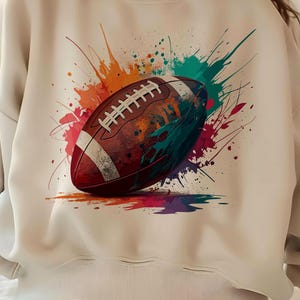 Watercolor Football Clipart Vibrant American Football Print Football png Svg Football posters Color Splash Football Graffiti Sublimation Png