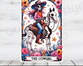 The Cowgirl Tarot Card PNG Country Girl Western cowgirl Skeleton Boot Hat Trendy Sublimation Design Country Western shirt tarot Card clipart