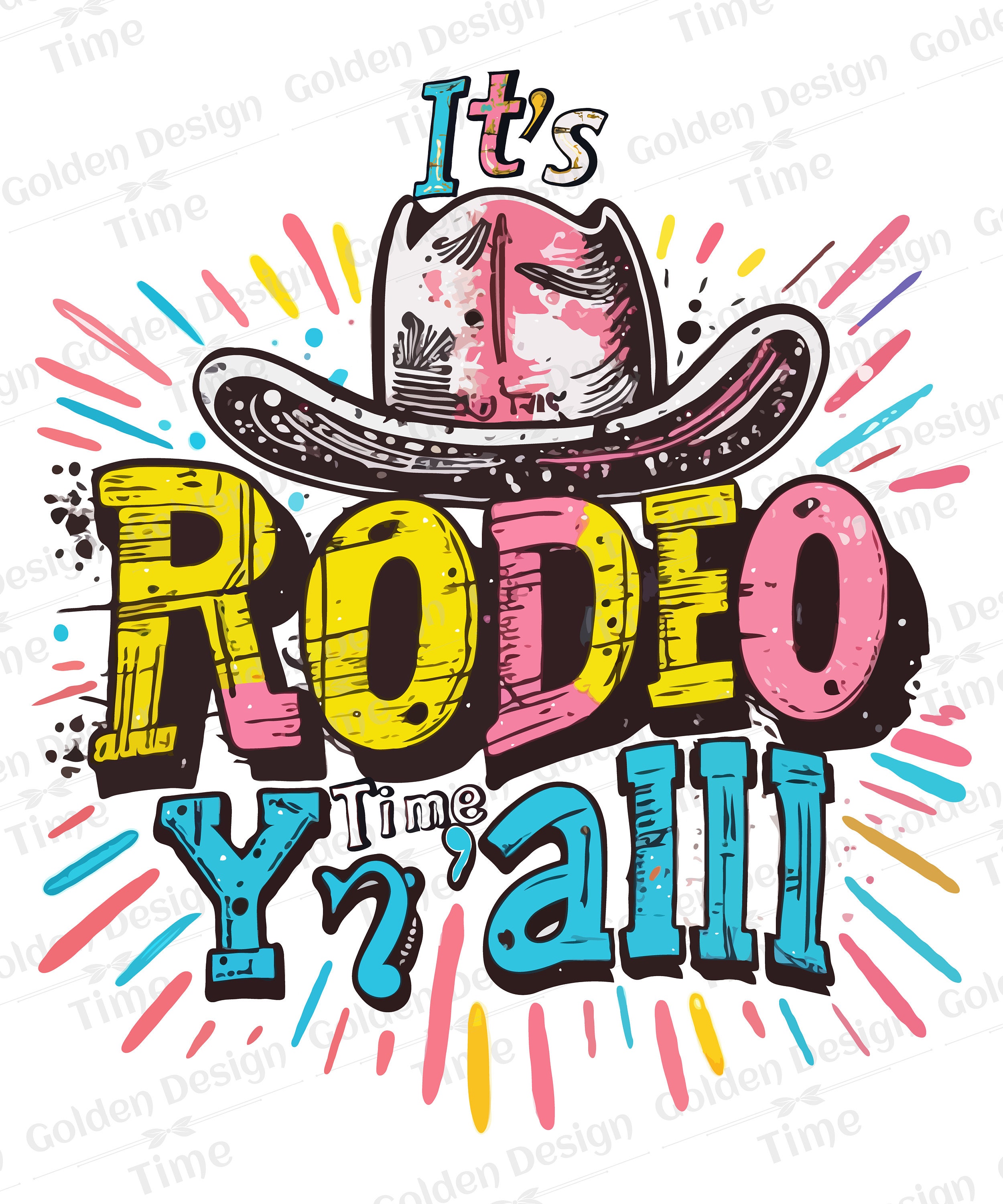 Dear Rodeo Png It's Rodeo Time Y'all, Retro Western Vintage, Colorful Rodeo Png, Rodeo ...