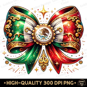 Coquette Ribbon bow Mexican Flag PNG Clipart Mexico Sublimation Design Mexican Bow Festive Latino Design Mexicana Chicana Mexican Girl Png