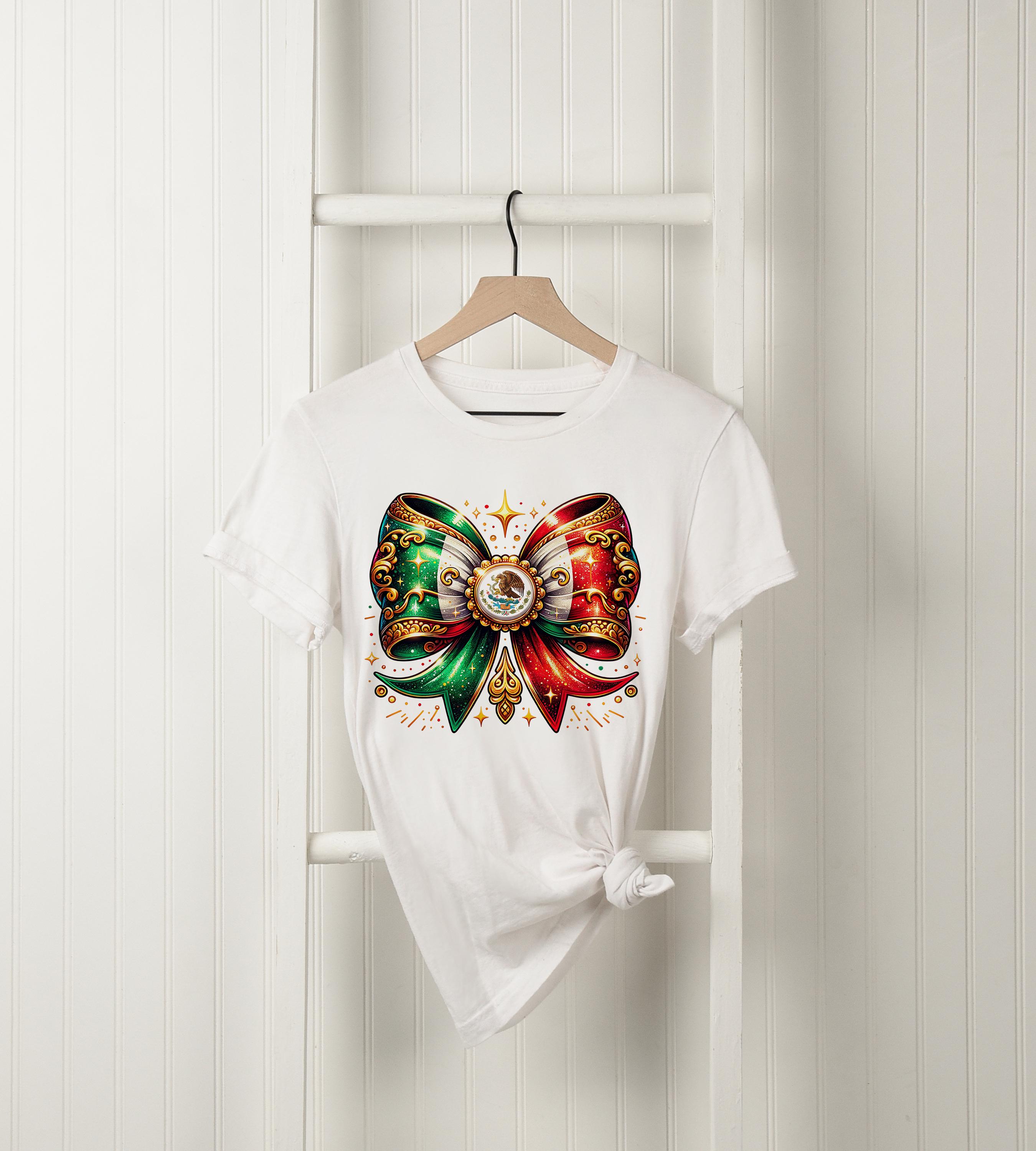 Coquette Ribbon Bow Mexican Flag PNG Clipart Mexico Sublimation Design ...