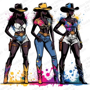Melanin Rodeo Black Cowgirls Hat Png, Black Country Girl Sublimation Design, Black Girl Rodeo PNG, African American Western Png, Colorful