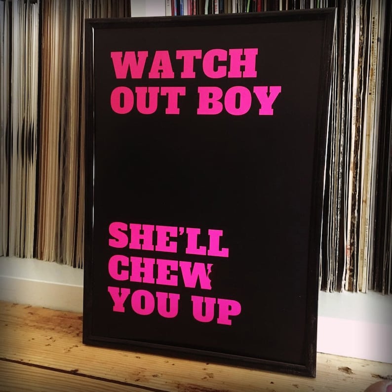 Watch Out Boy Maneater Lyrics Poster Music Print Wall Art Etsy UK