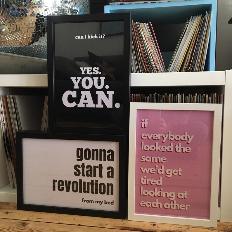 Can I Kick It A Tribe Called Quest Song Lyrics Poster Word Etsy