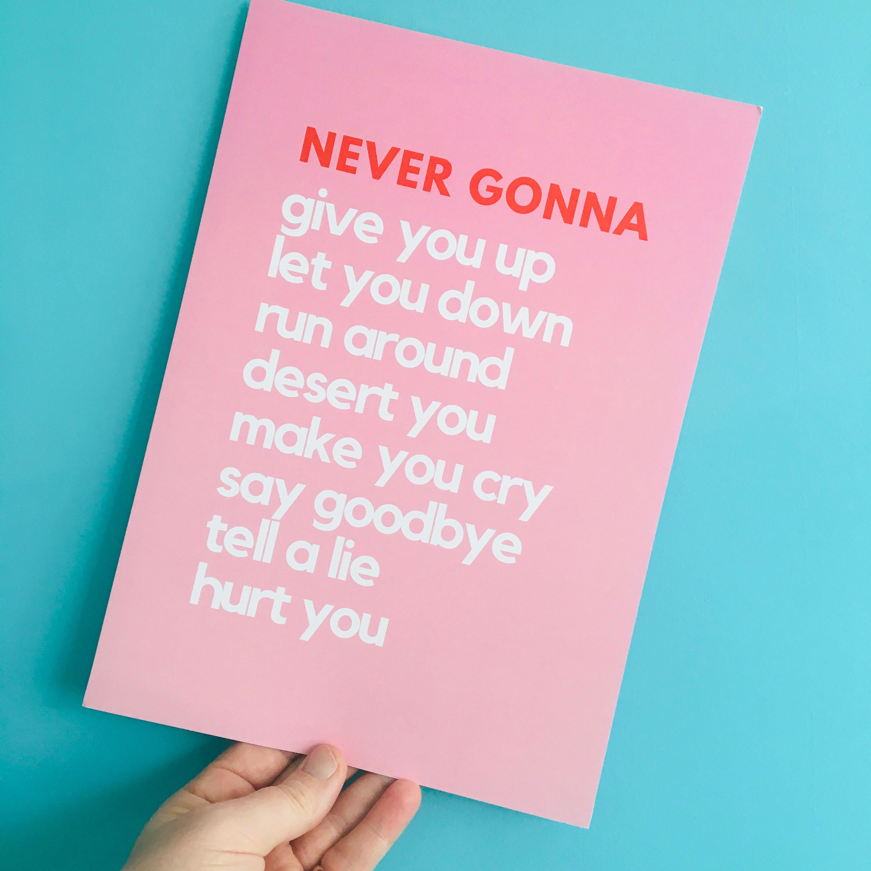 Rick Roll (Never Gonna Give You Up) Lyrics Greeting Card for Sale by  KnownNowhere