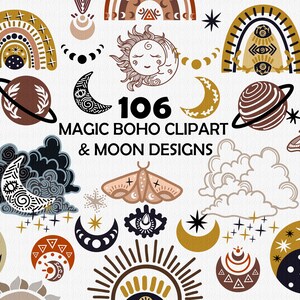 Download Mystical Clipart Magic Clipart Bohemian Moon Clipart Magic Etsy