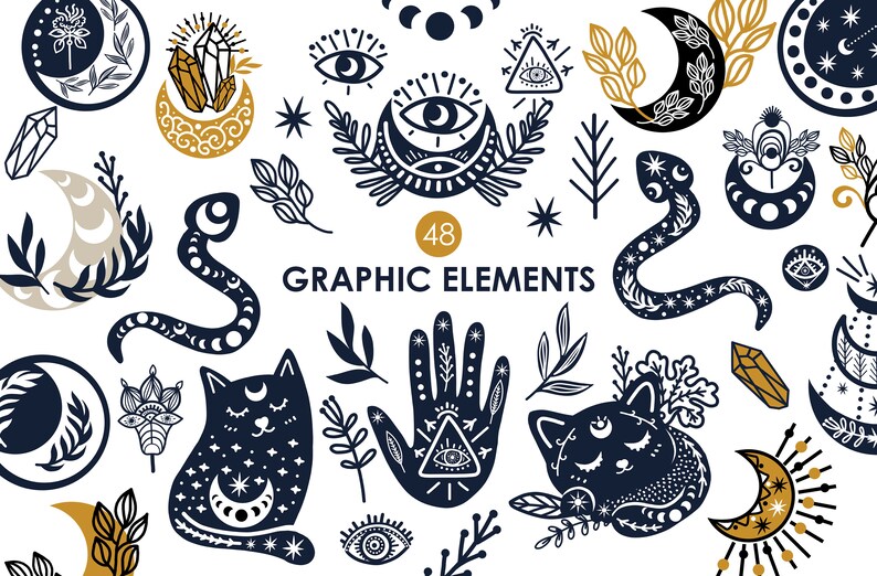 Download Mystical clipart Magic clipart Bohemian moon clipart Magic ...