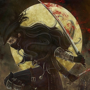 Impresión artística de Omen l Bloodborne Huntress