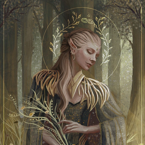 Vir Atish'an l Dragon Age Elven Goddess Sylaise Art Print