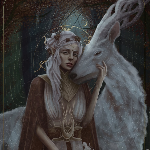 Vir Shiral l Dragon Age Elven Goddess Ghilan'nain Art Print