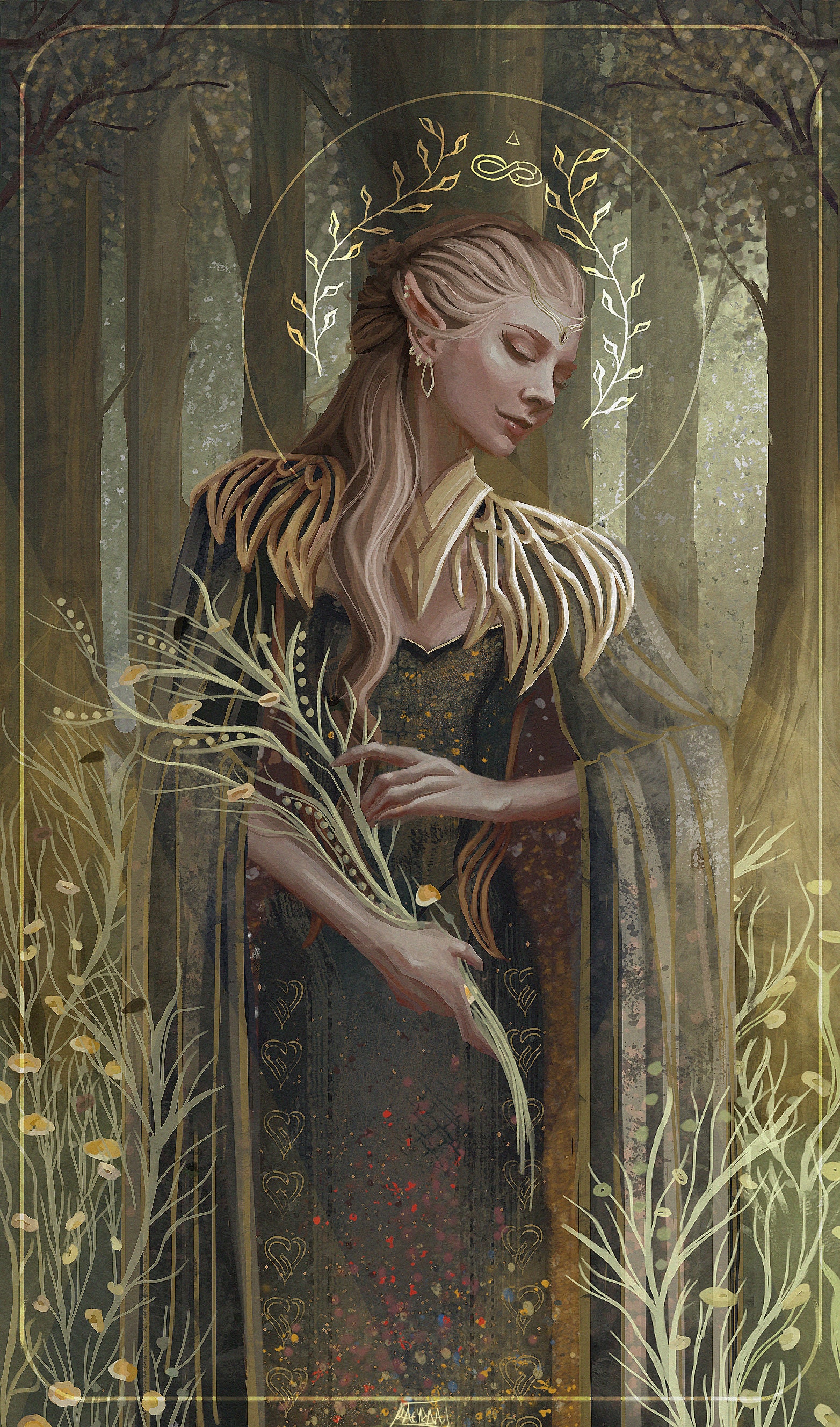 Vir Atish'an l Dragon Age Elven Goddess Sylaise Art Print 