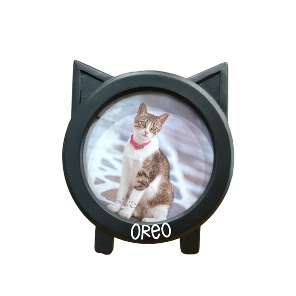 Personalized Cat Portrait Frame - Frame Custom Picture Unique Gift photo - Cat Lover gift - Pet memorial - Pet loss - Christmas Gift