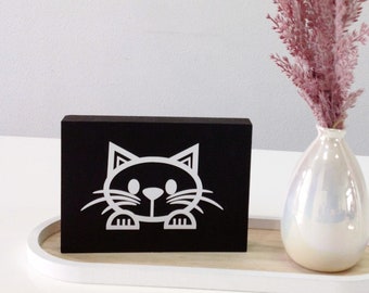 Cat Wall Art, Cat Decor, Frame Included, 7" X 5" Cat Lover Gift, Wall Hanging, Desk Decoration, Funny Cat, Crazy Cat lady