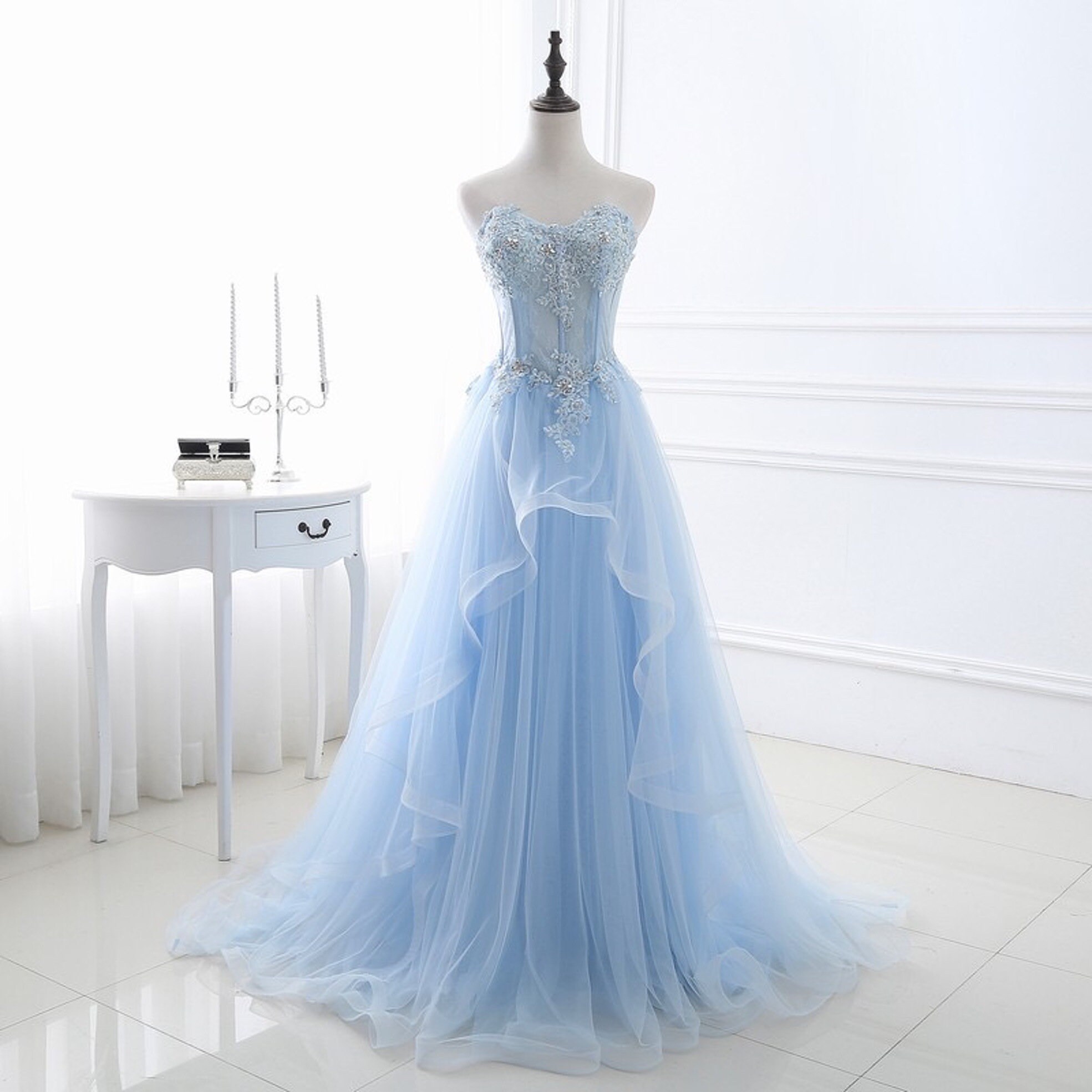 Light Blue Formal Dress Etsy UK