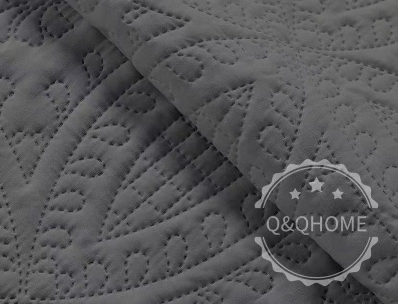 QQ HOME 3 Piece Charcoal Grey Quilt Set Lightweight Etsy