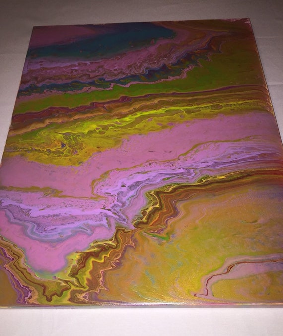 Colorful Daydream Drip Pour Painting (acrylic paint used on canvas)