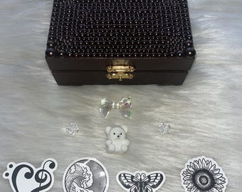 chocolate brown bedazzled jewelry box
