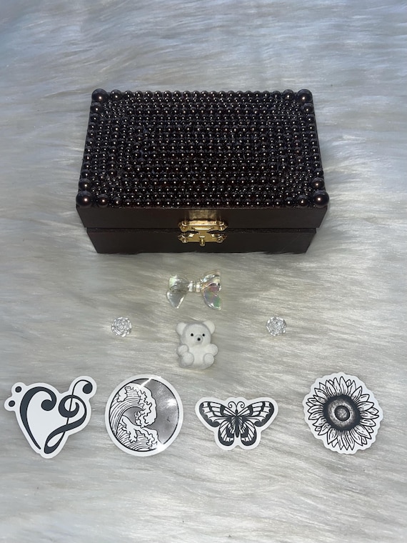 chocolate brown bedazzled jewelry box