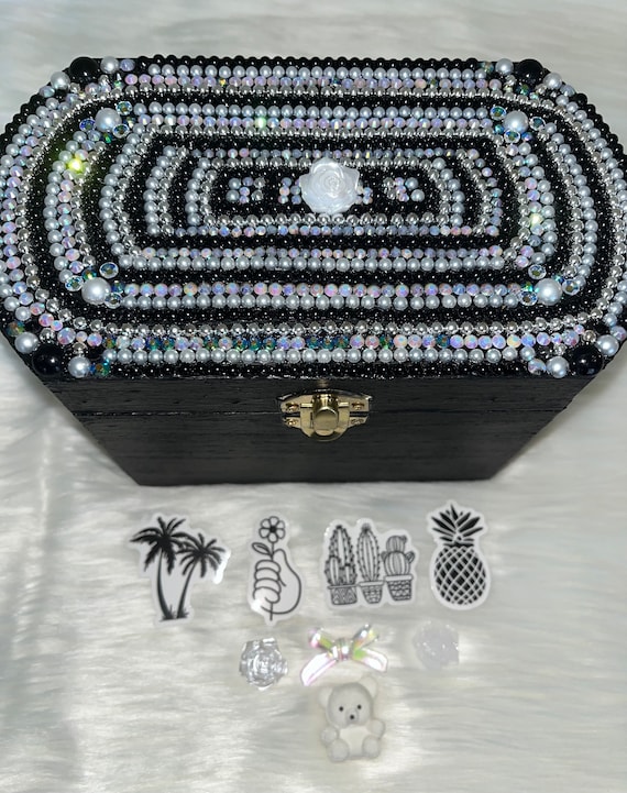 Bedazzled Black Pearl Jewelry Box