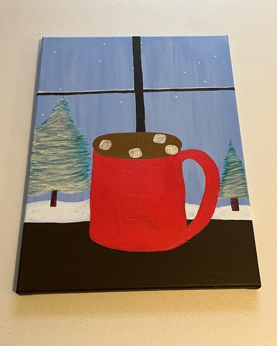 Cozy Christmas Coffee Art Painting