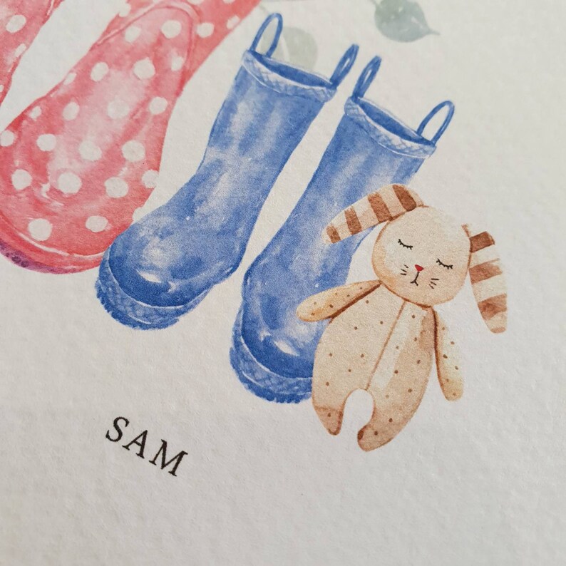 Our family print welly boot print family poster making | Etsy