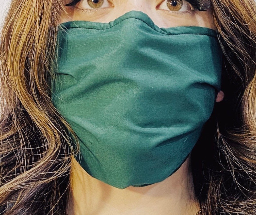 Green Face Mask Triple LayeredHunter Green Face Mask w Etsy