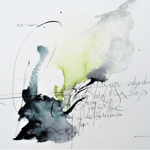 Original watercolor. Gray paine + pistachio series. SOLD.