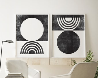 Set of 2 Geometric Print, Modern Wall Art, Printable Wall Art ...