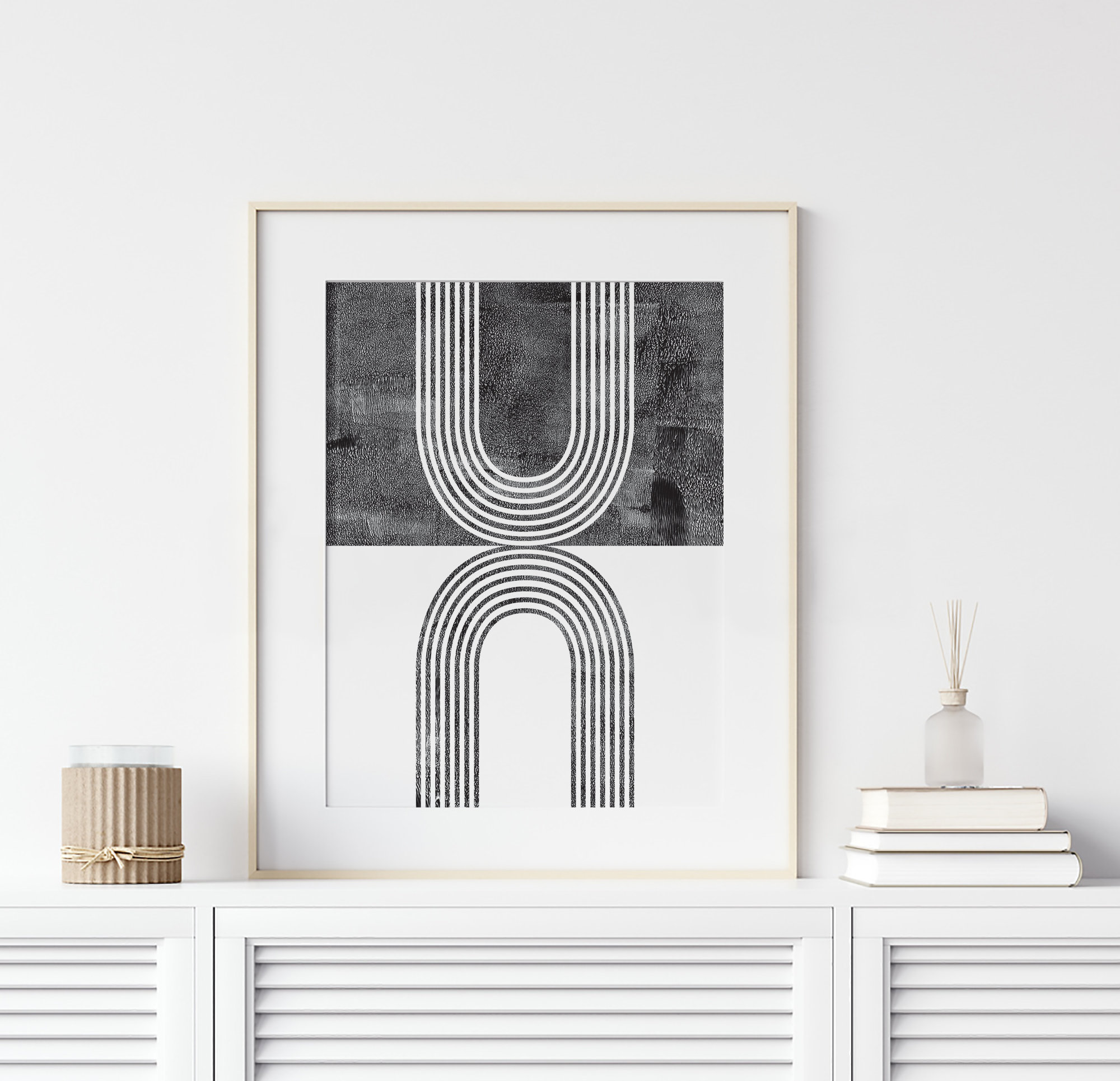 Black and White Geometric Line Wall Art Printable Wall Art Etsy
