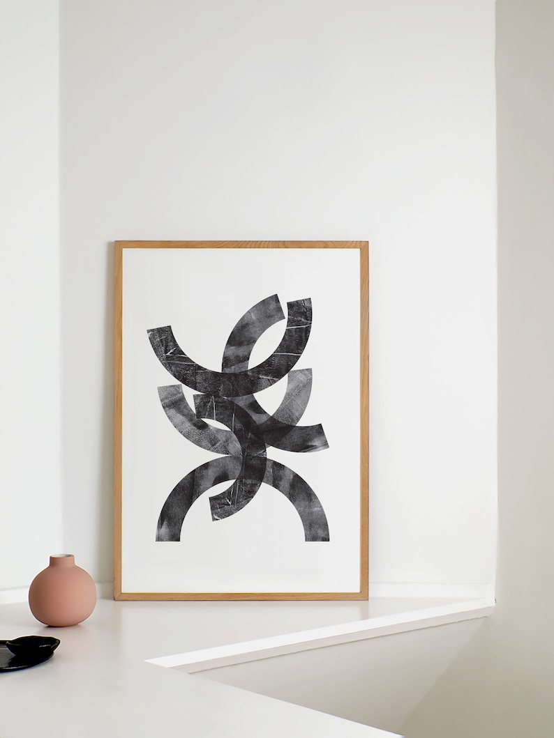 Set of 5 Printable Art Wall Collage Kit Downloadable Black - Etsy