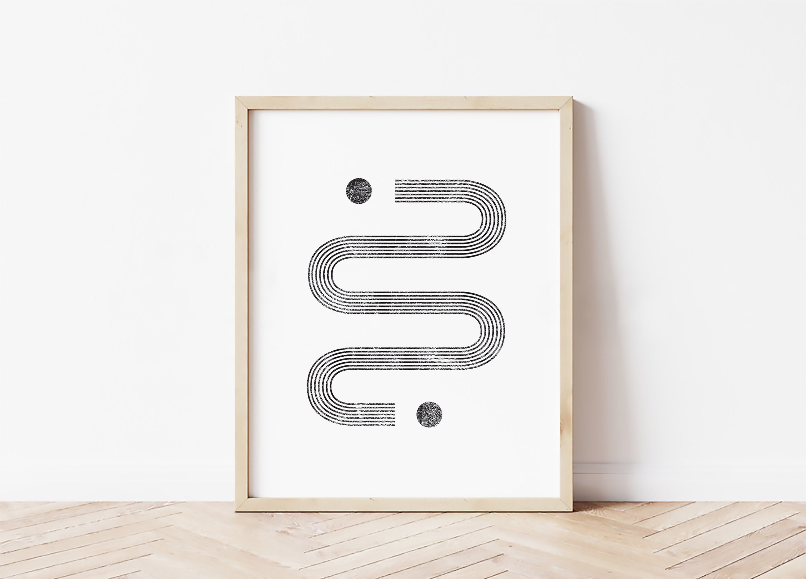 Black and White Geometric Line and Circle Wall Art Abstract - Etsy