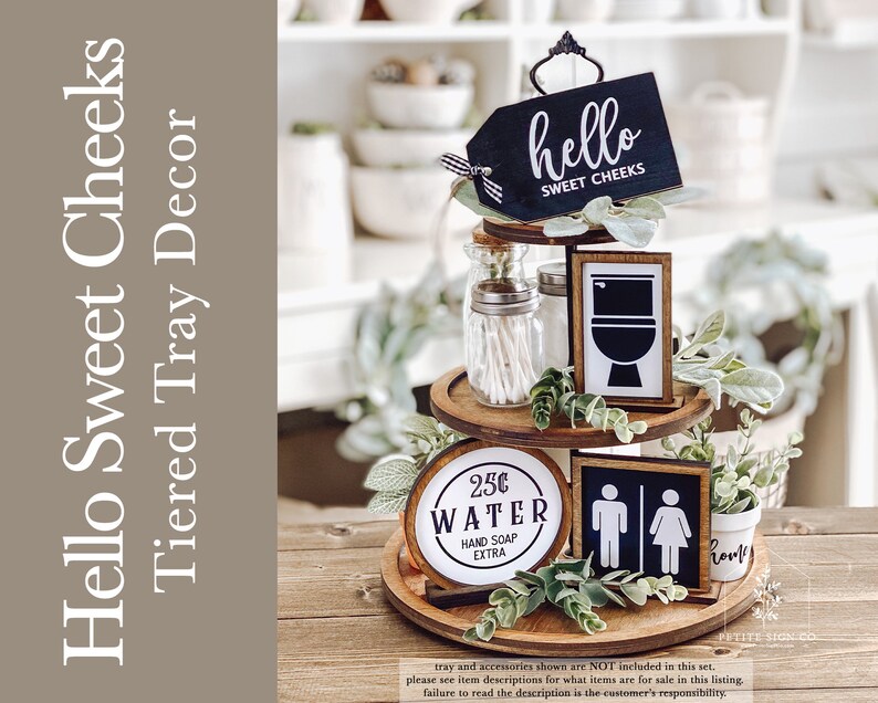 Bathroom Tiered Tray Decor for Farmhouse Inspired Bathroom Etsy