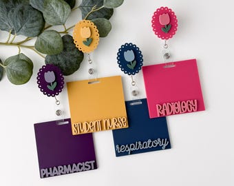 Custom Badge Buddy, Badge Reel, Nurse Badge Holder, Teacher Badge Reel, Monogram Badge Reel, Badge Buddy, Nursing Student, RN, Xray, Gift
