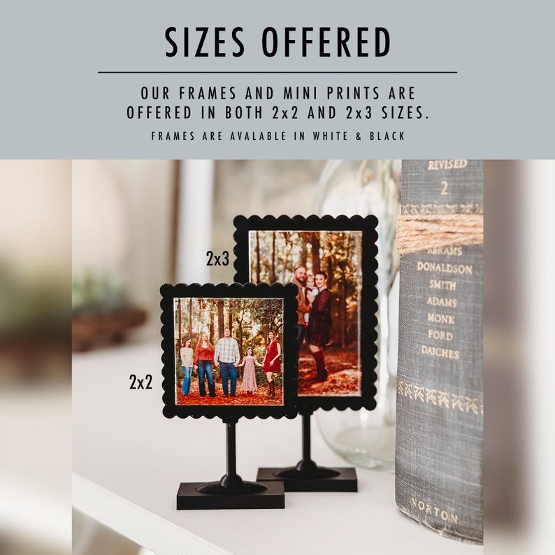 Personalized Photo Magnet Frame Set, Family Keepsake Gift (2x2 Image ...