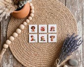 Mother's Day Magnet Set of 6 | 2x2 Square Magnets | Whimsical Floral Garden Decor | Shabby Chic Gift for Mom, Grandma or Nana, Vol 3
