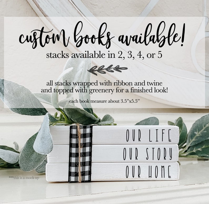 Wood Books FREE SHIPPING Book Stacks Faux Books Home Etsy