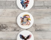 250 Years of Freedom Magnet Set of 3 | 1776-2026 America Semi-Quincentennial Gift | Large 3.5 Inch Circular Magnets | Patriotic Decor