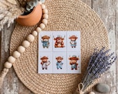 Nurse Highland Cow Magnet Set - Collection of 6 - Heavy-Duty 2x3 - Healthcare Worker Gift - Nursing Appreciation Decor