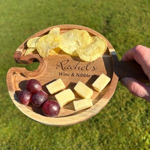 Personalised wine & nibbles board, sip and dip tray