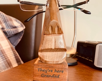 Personalised wooden glasses stand, Eyeglass Holder stand, Spectacle Stand, Specs Stand, Glasses display stand