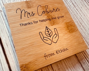 Personalised Teacher thank you gift coaster