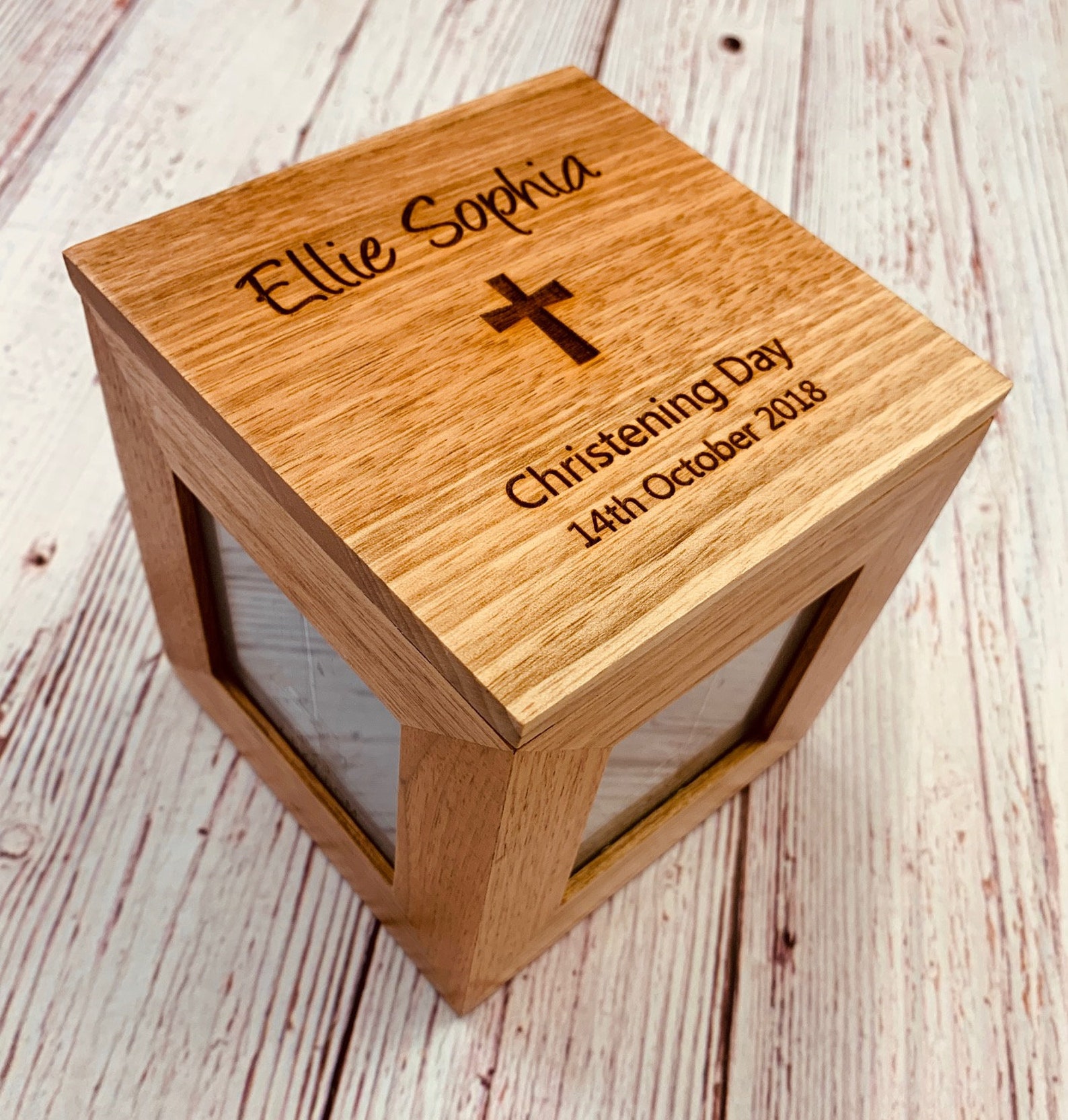 personalised wooden photo cube
