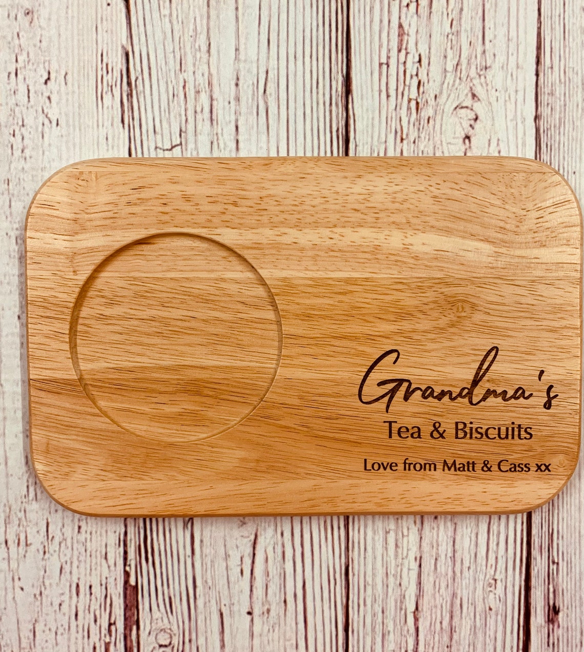 Personalised tea and biscuit board Coffee and cake board Etsy